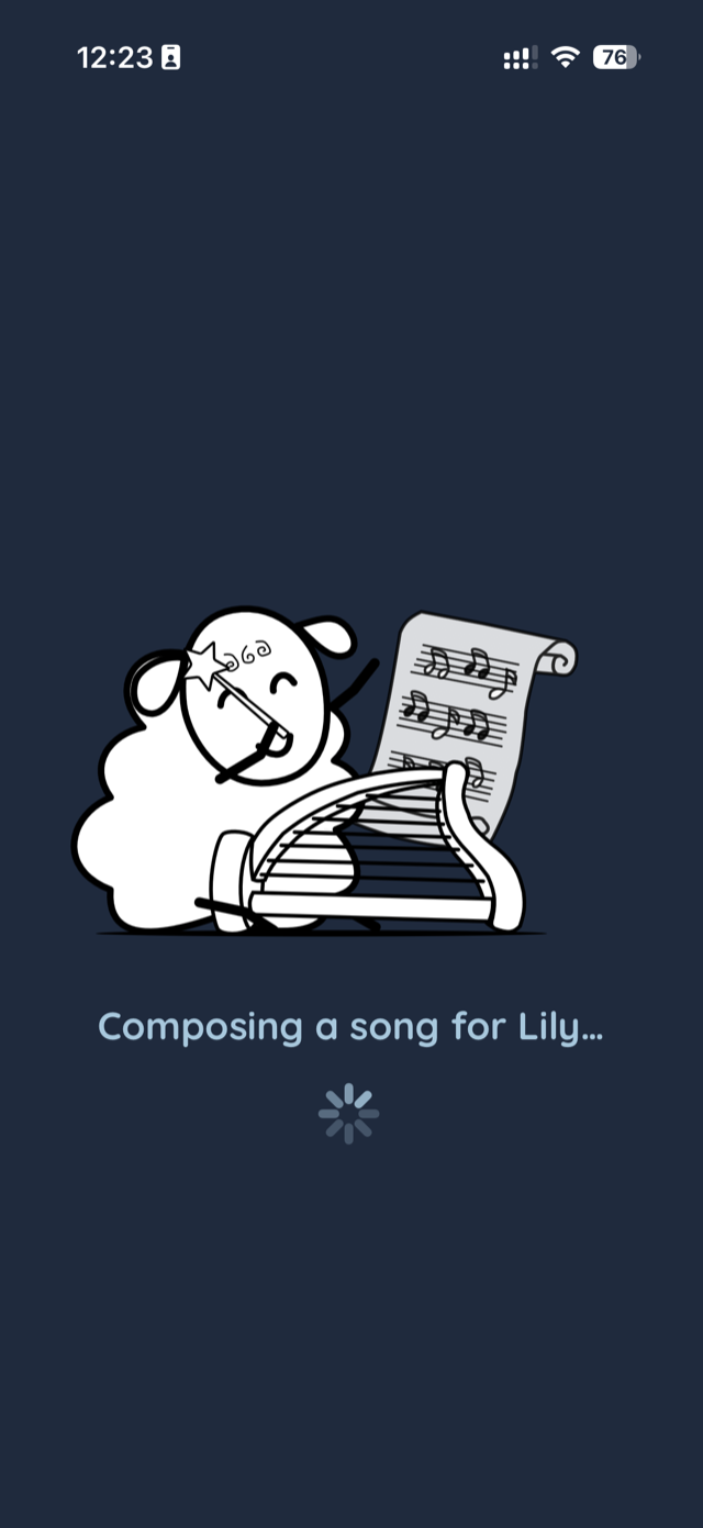 Lula composing a song with her harp